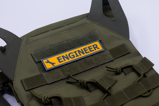 Engineer TF2 BLUE team stripe hook and loop morale patch