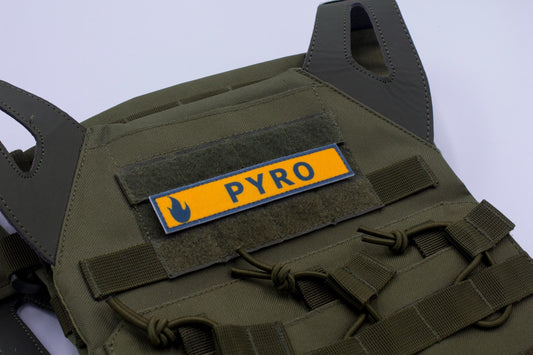Pyro TF2 BLUE team stripe hook and loop morale patch