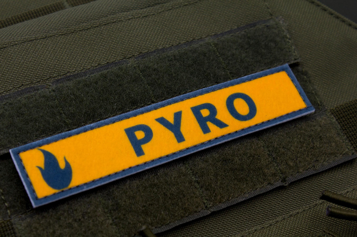 Pyro TF2 BLUE team stripe hook and loop morale patch