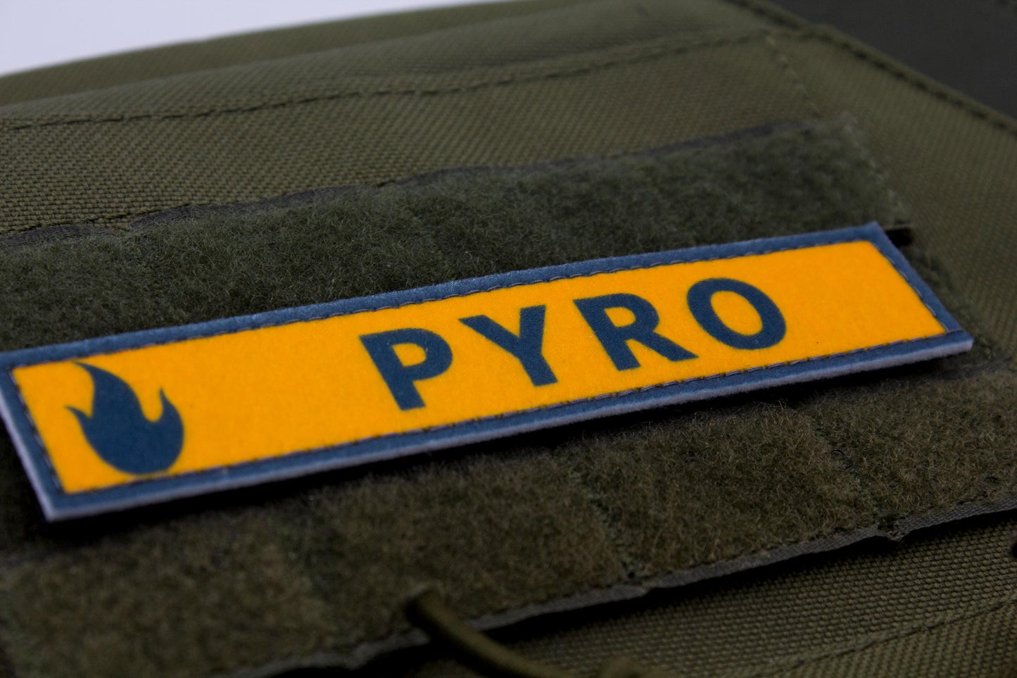 Pyro TF2 BLUE team stripe hook and loop morale patch
