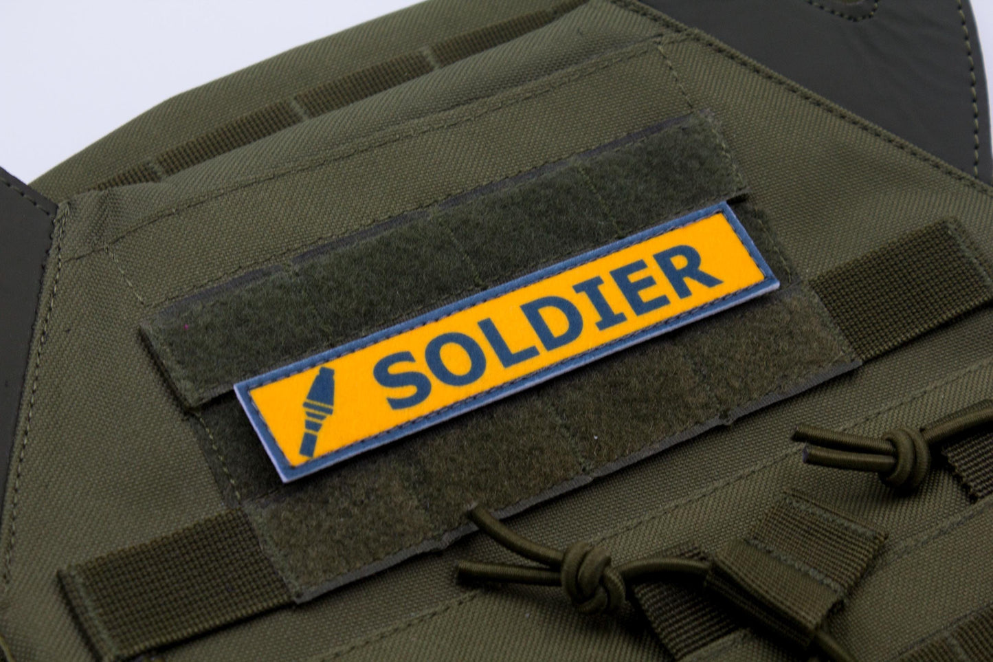 Soldier TF2 BLUE team stripe hook and loop morale patch