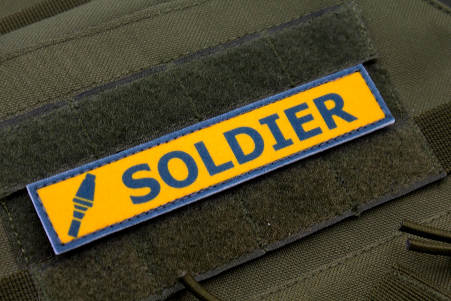Soldier TF2 BLUE team stripe hook and loop morale patch