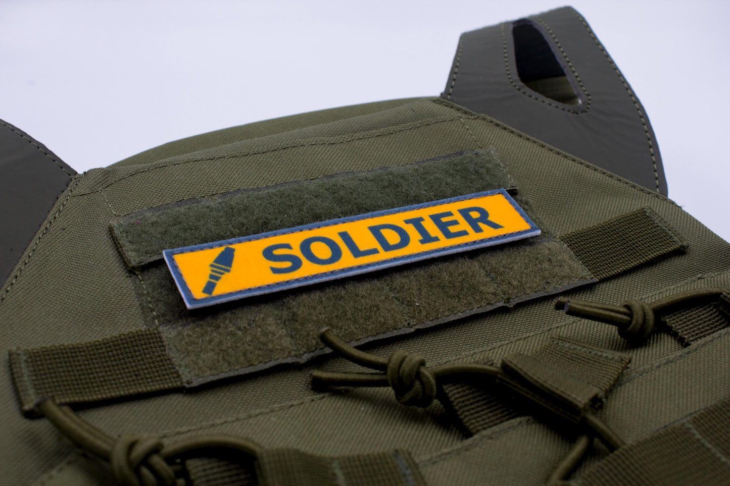 Soldier TF2 BLUE team stripe hook and loop morale patch