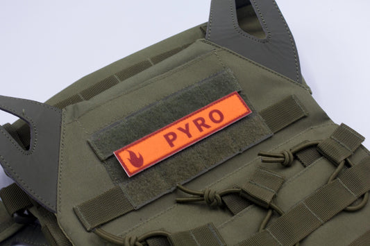 Pyro TF2 RED team stripe hook and loop morale patch