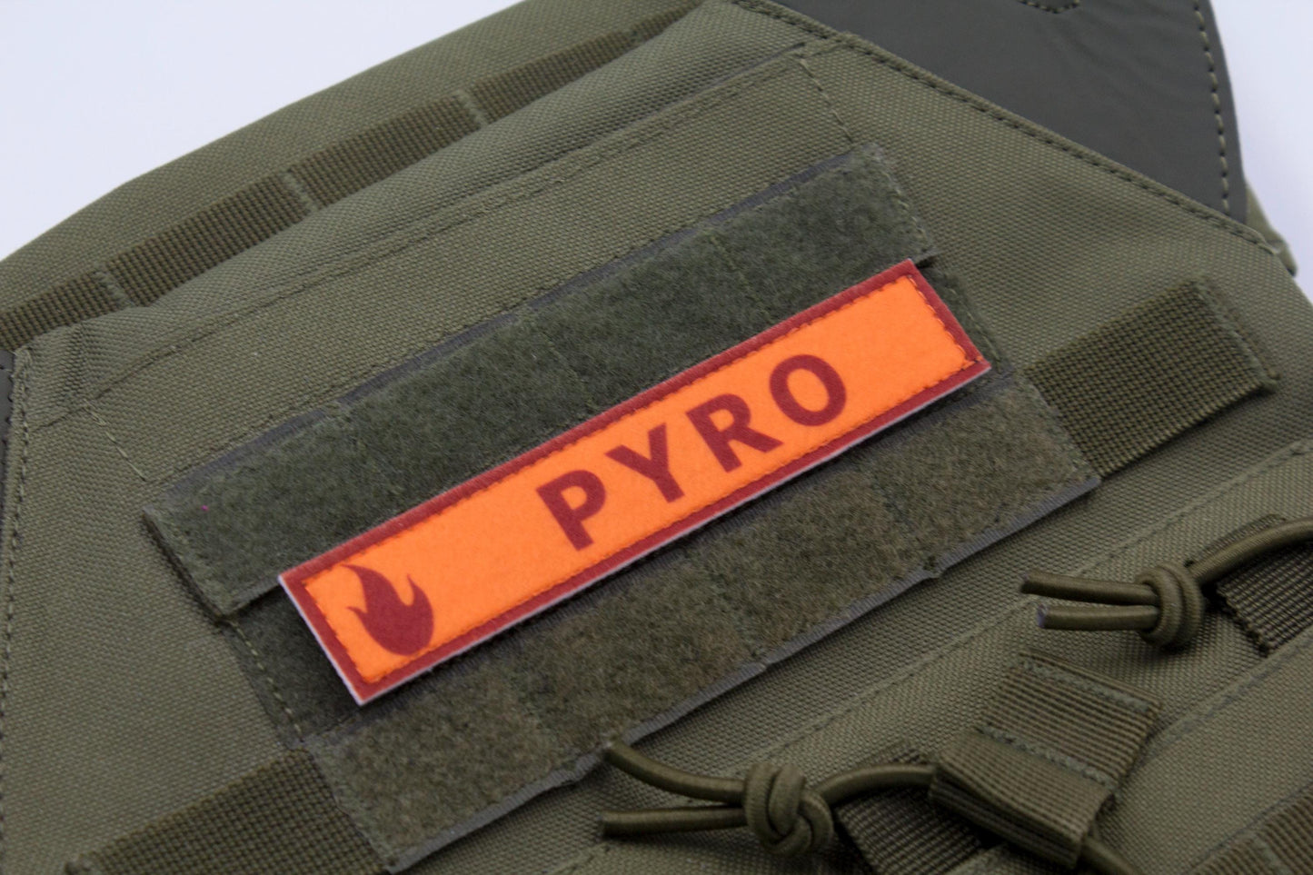 Pyro TF2 RED team stripe hook and loop morale patch