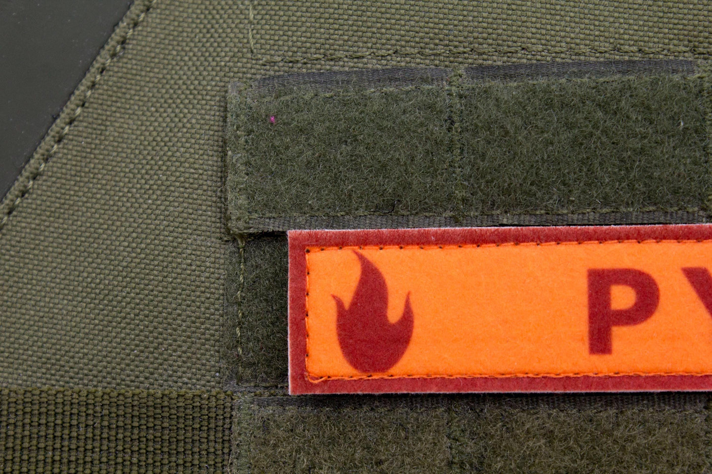 Pyro TF2 RED team stripe hook and loop morale patch