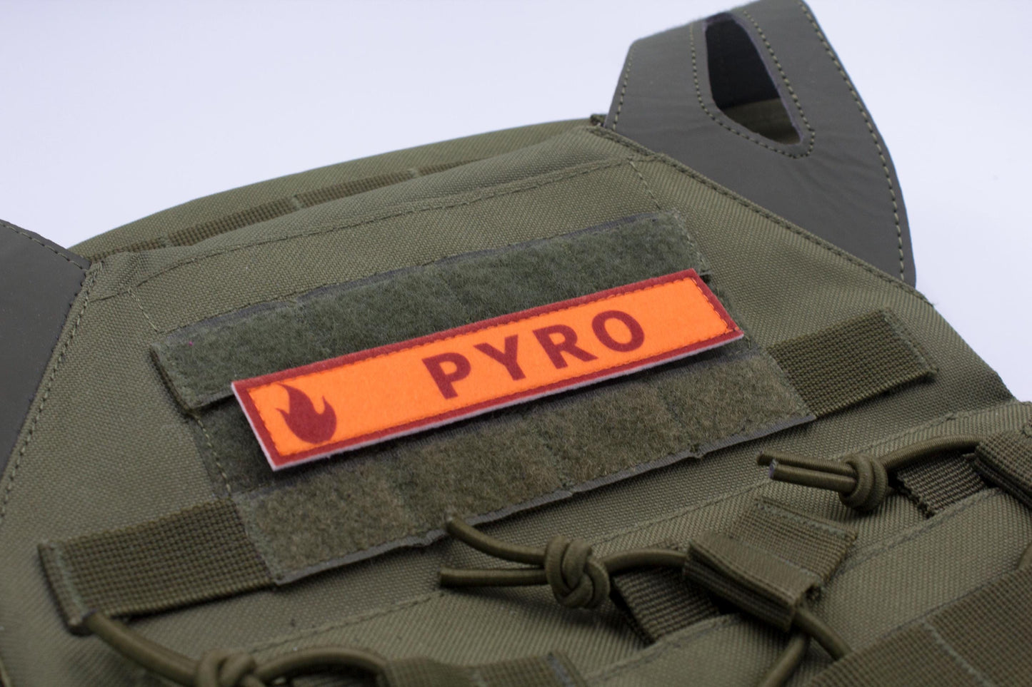 Pyro TF2 RED team stripe hook and loop morale patch