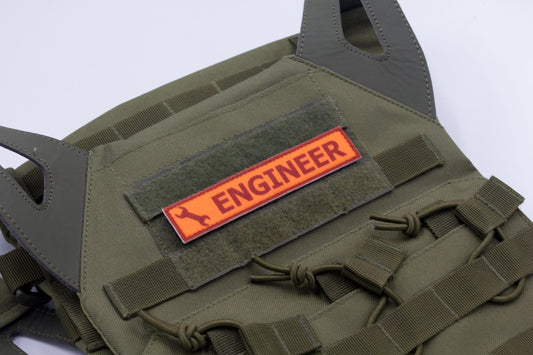 Engineer TF2 RED team stripe hook and loop morale patch