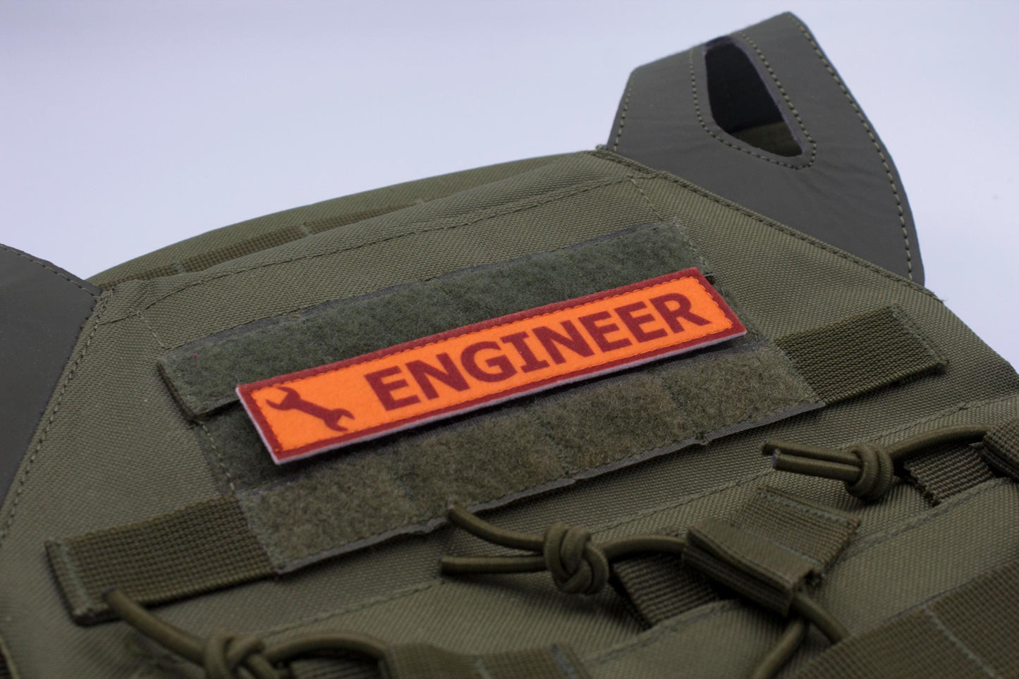 Engineer TF2 RED team stripe hook and loop morale patch