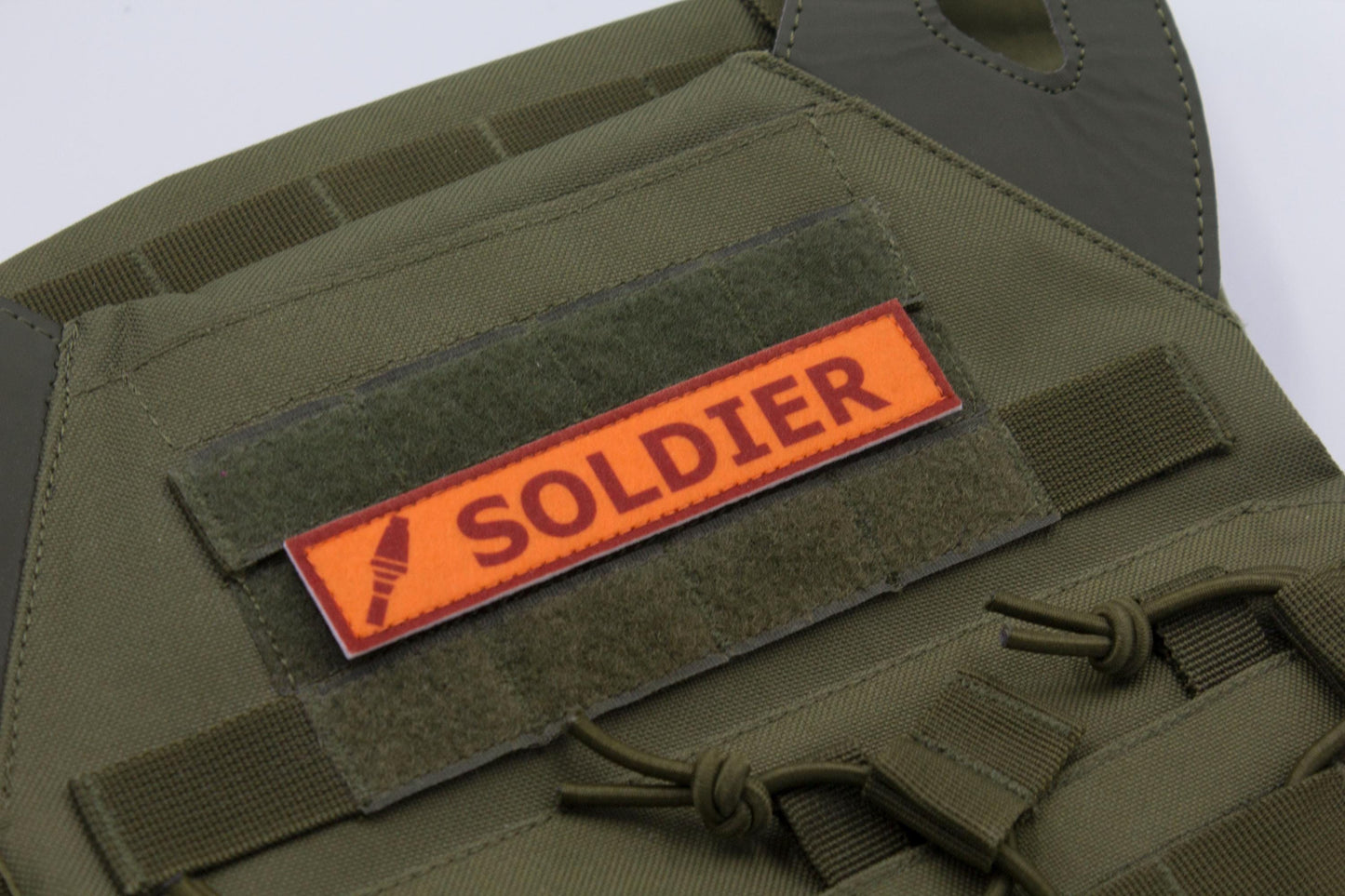 Soldier TF2 RED team stripe hook and loop morale patch