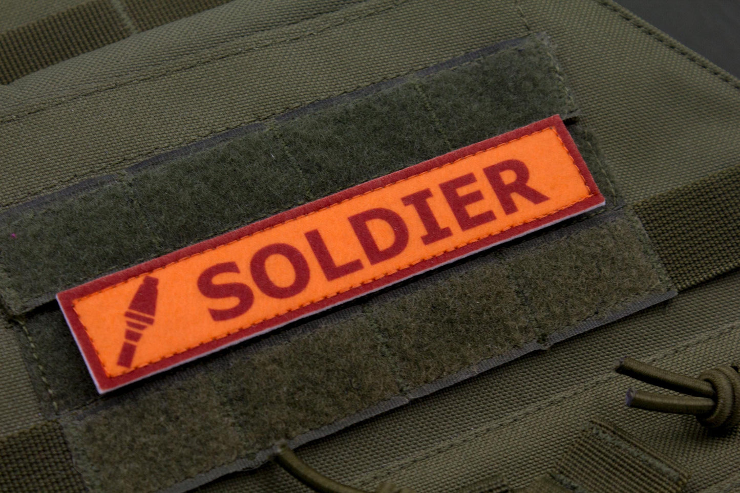 Soldier TF2 RED team stripe hook and loop morale patch
