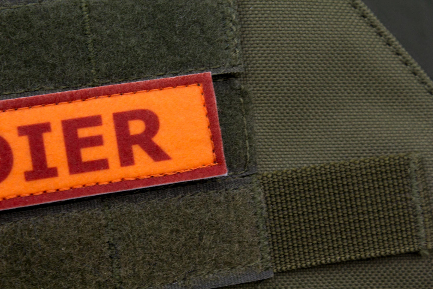 Soldier TF2 RED team stripe hook and loop morale patch