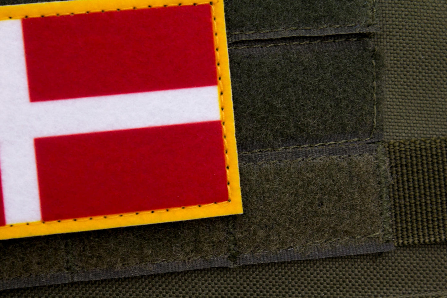 Denmark flag hook and loop patch Danmarks flag