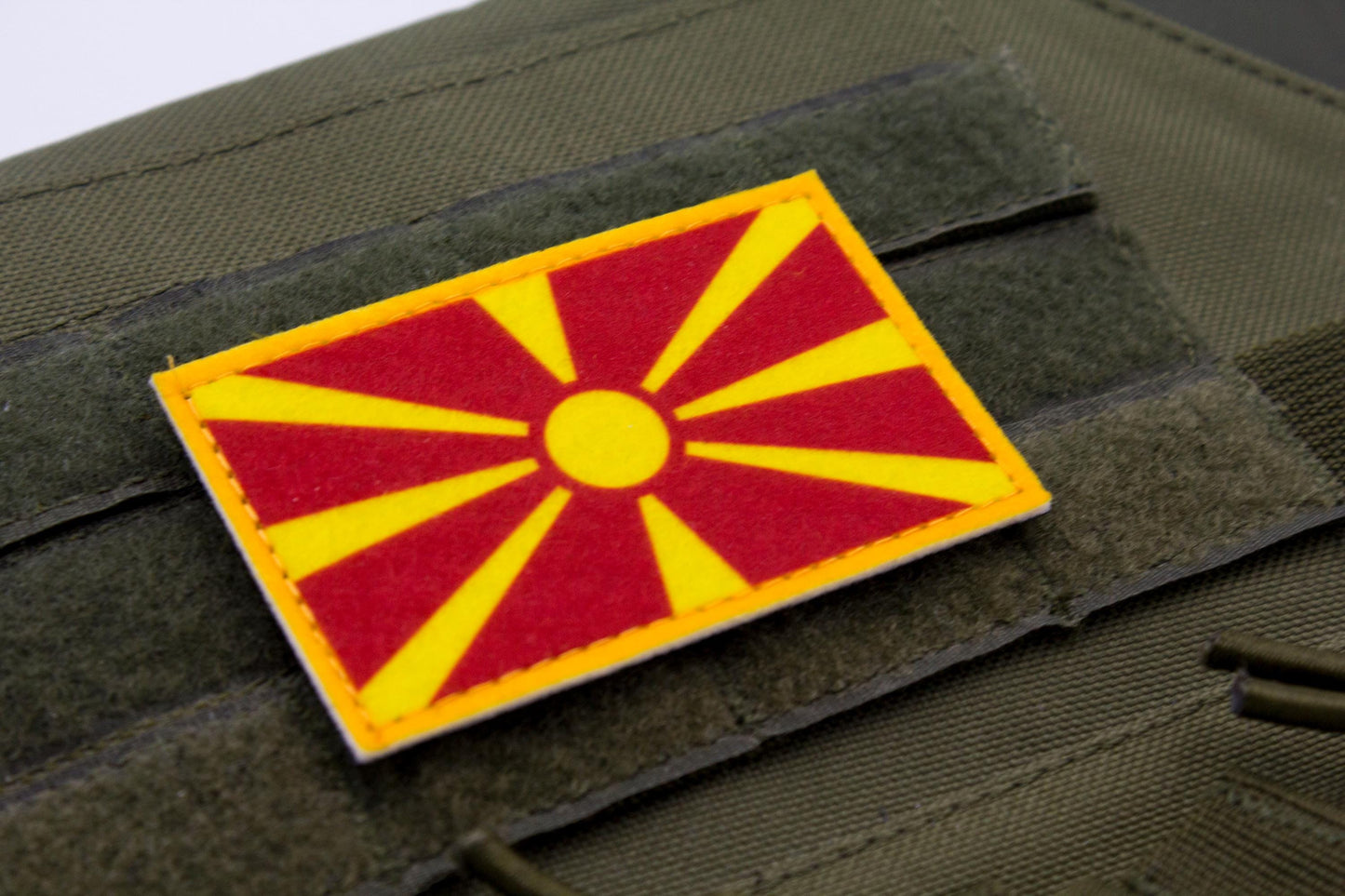 North Macedonia flag hook and loop patch знамето на Северна Македонија