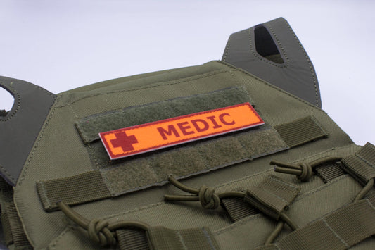 Medic TF2 RED team stripe hook and loop morale patch