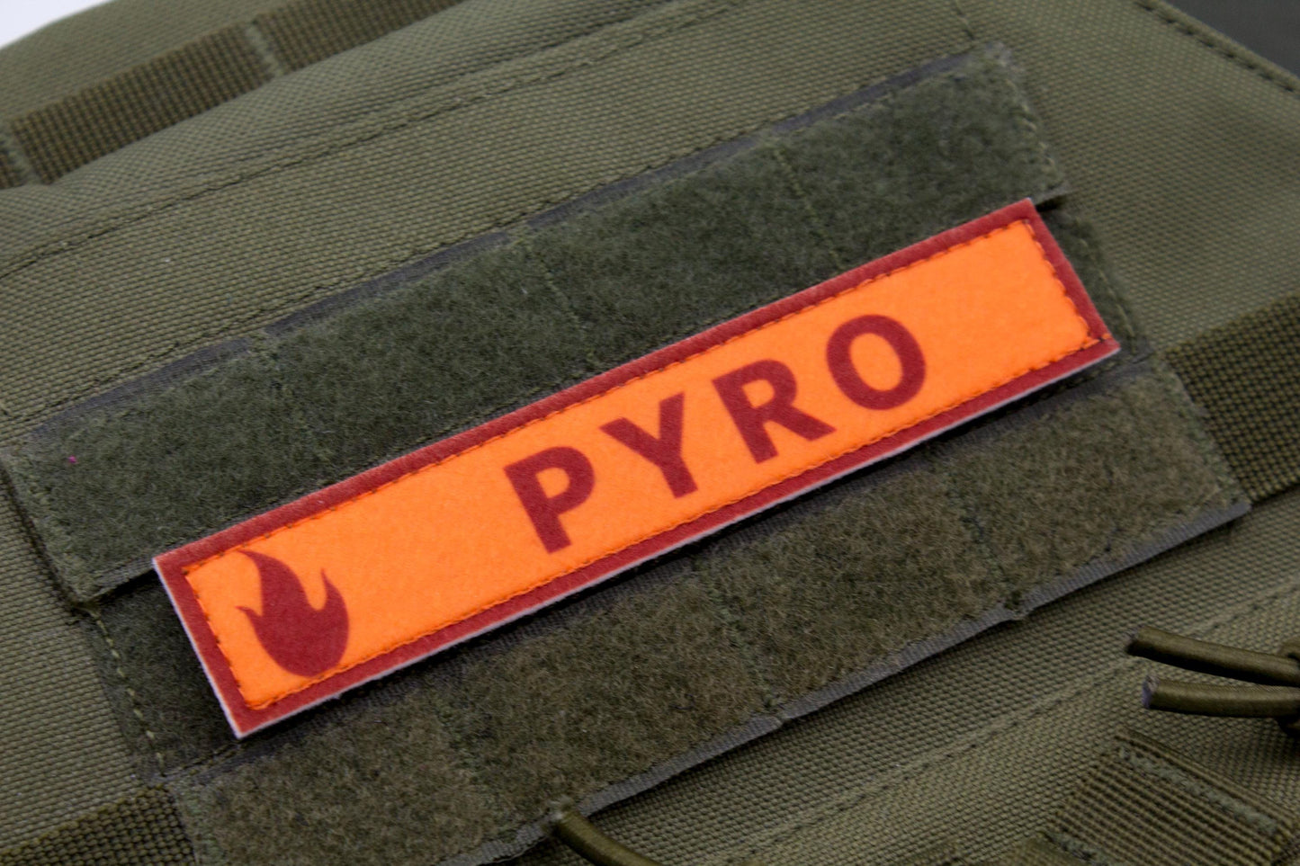 Pyro TF2 RED team stripe hook and loop morale patch