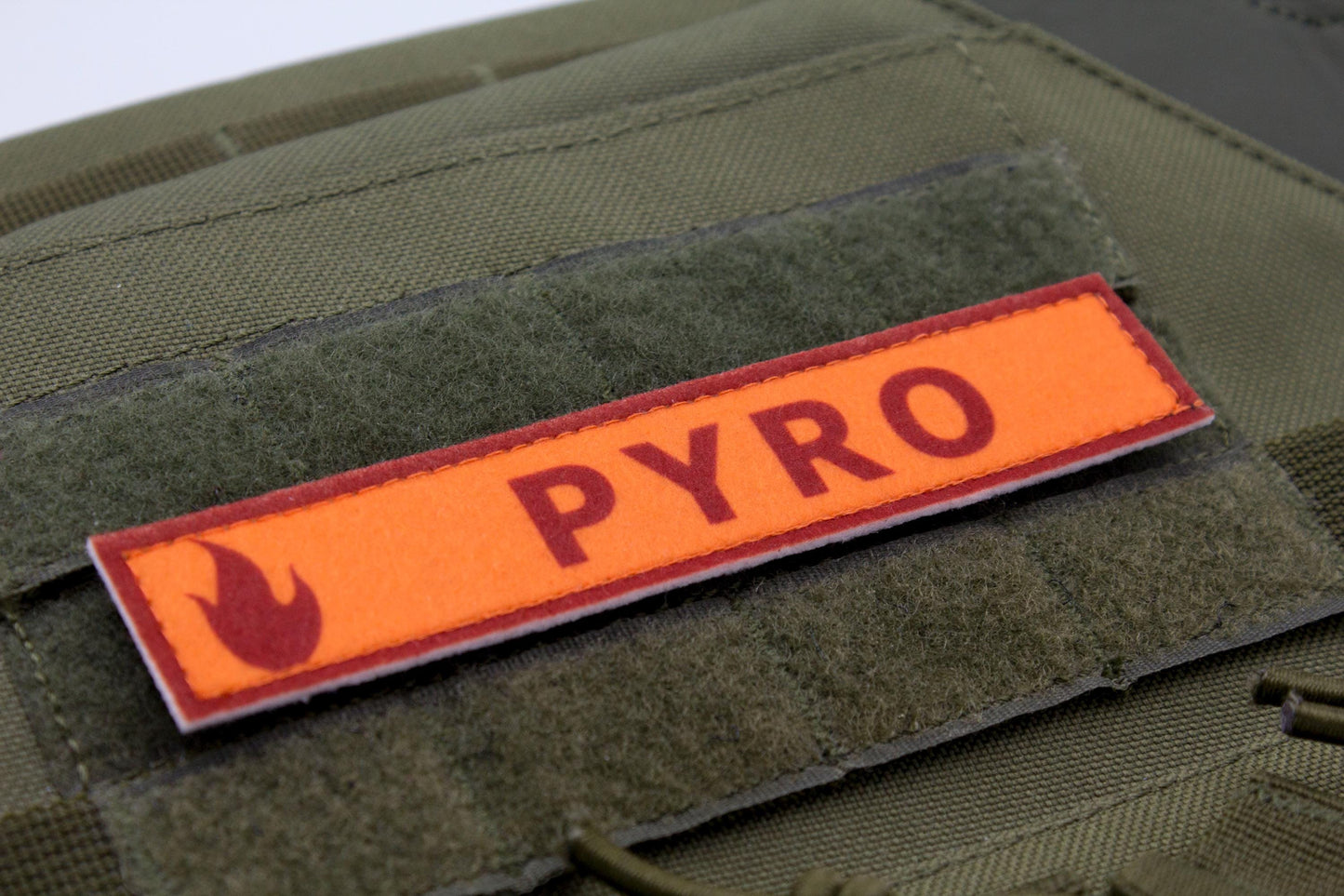 Pyro TF2 RED team stripe hook and loop morale patch