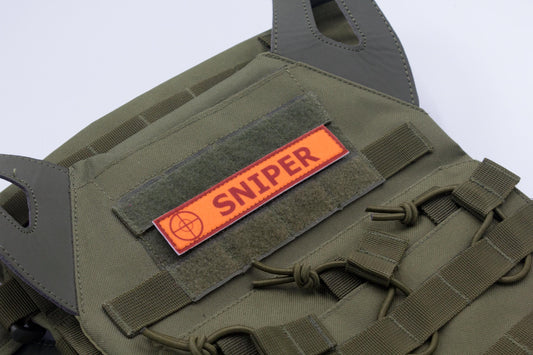 Sniper TF2 RED team stripe hook and loop morale patch
