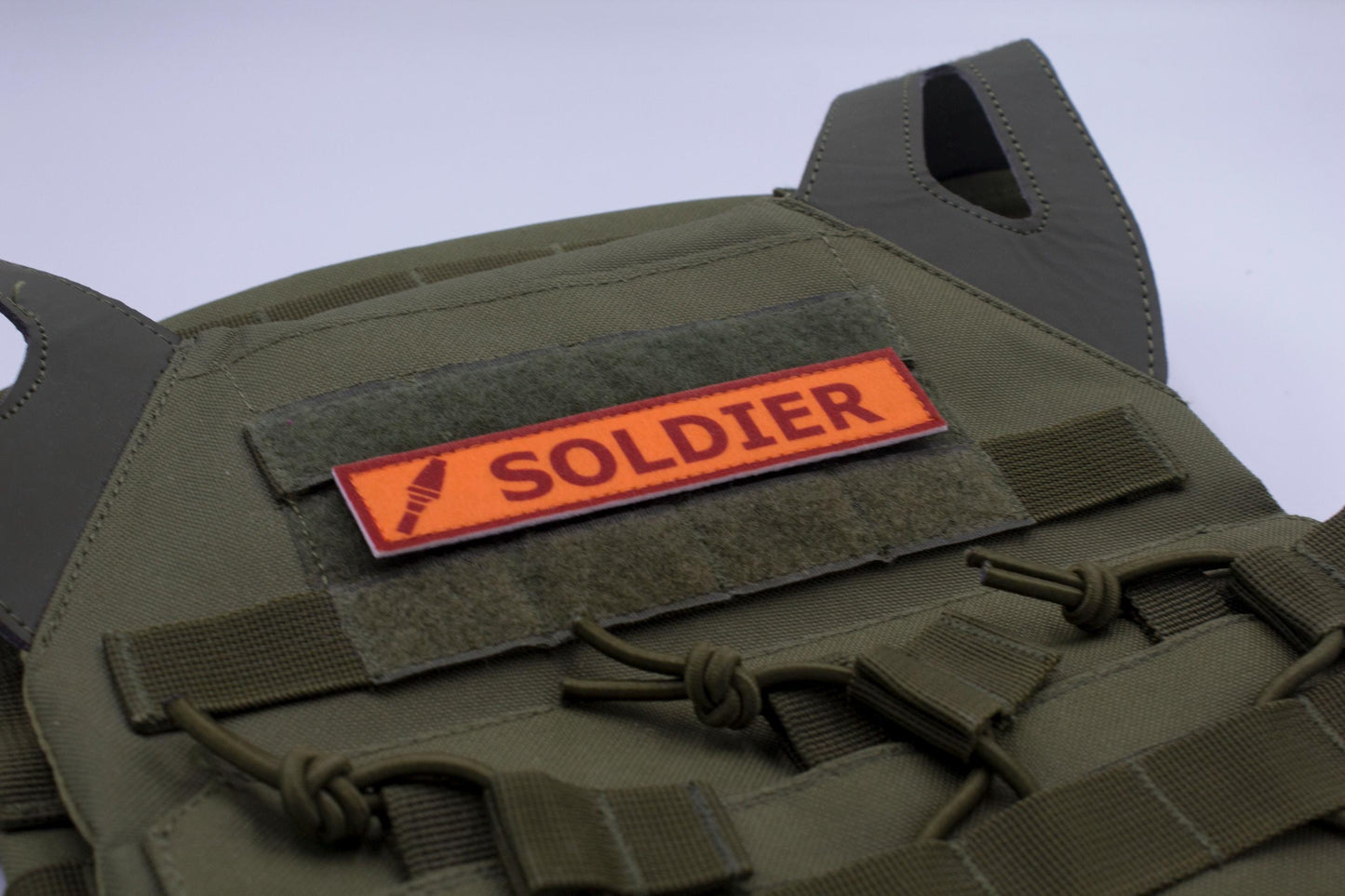 Soldier TF2 RED team stripe hook and loop morale patch