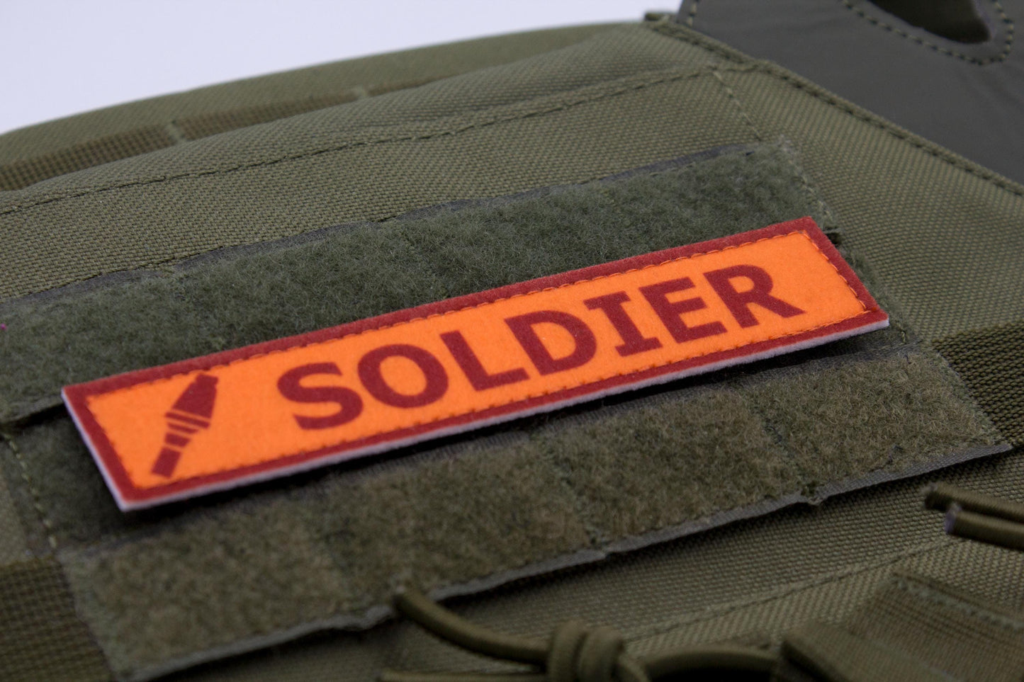 Soldier TF2 RED team stripe hook and loop morale patch
