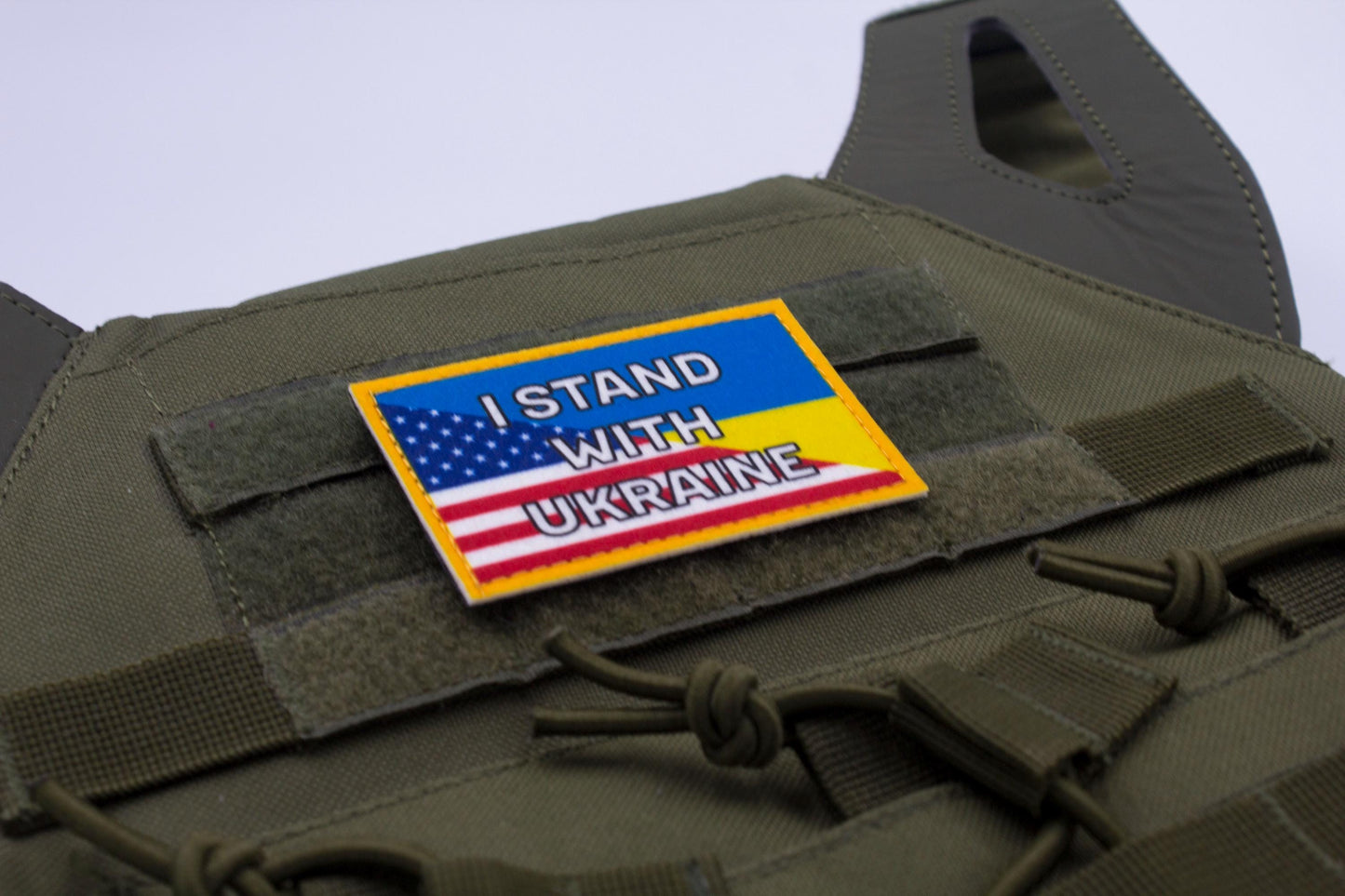 I stand with Ukraine United States flag hook and loop patch