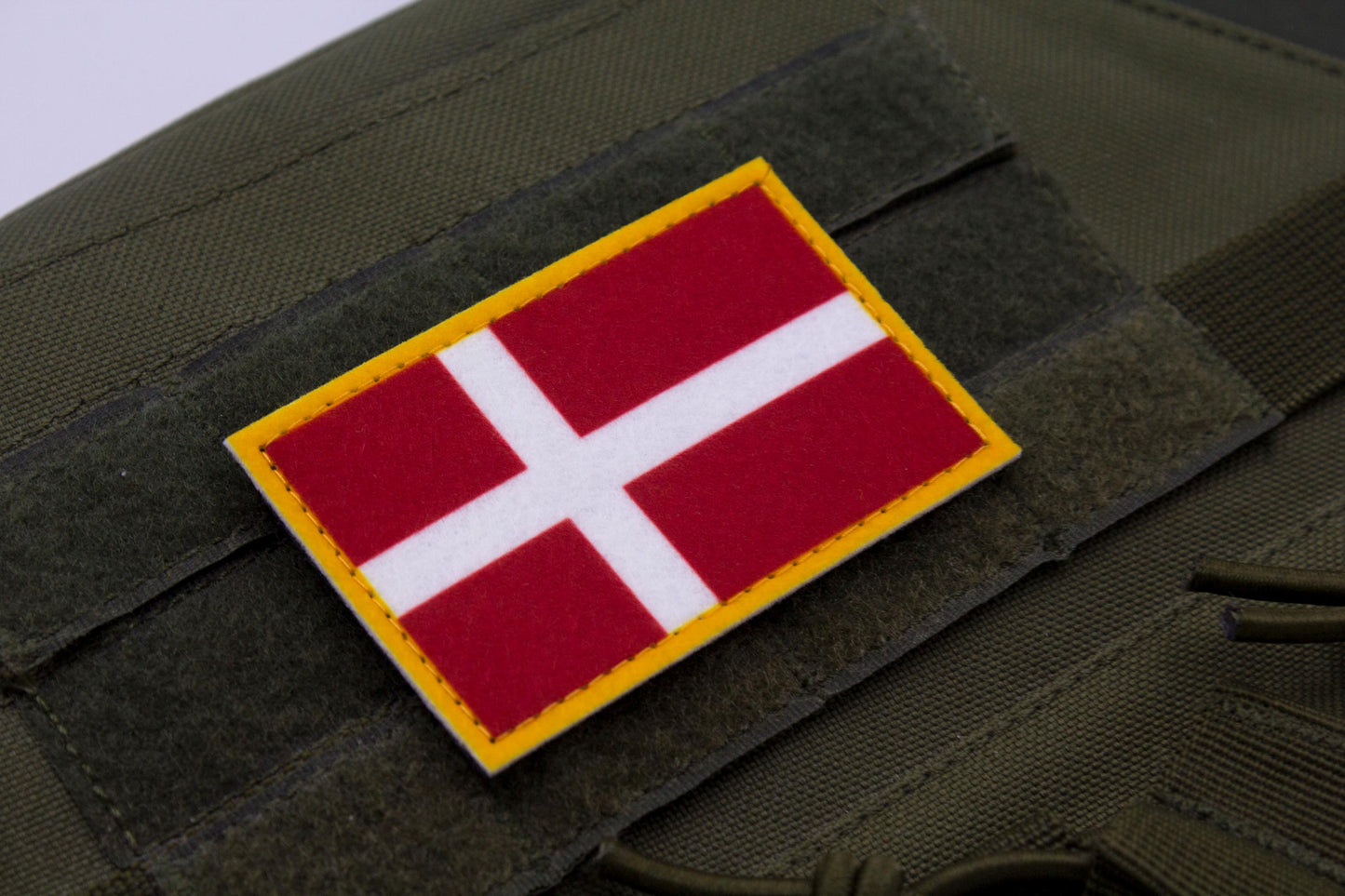 Denmark flag hook and loop patch Danmarks flag