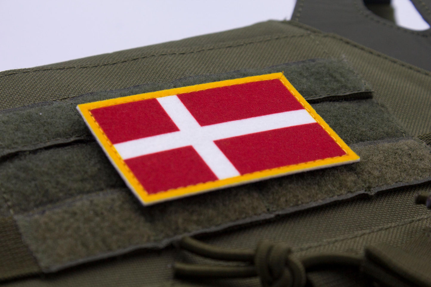 Denmark flag hook and loop patch Danmarks flag