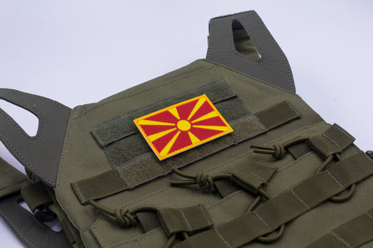North Macedonia flag hook and loop patch знамето на Северна Македонија