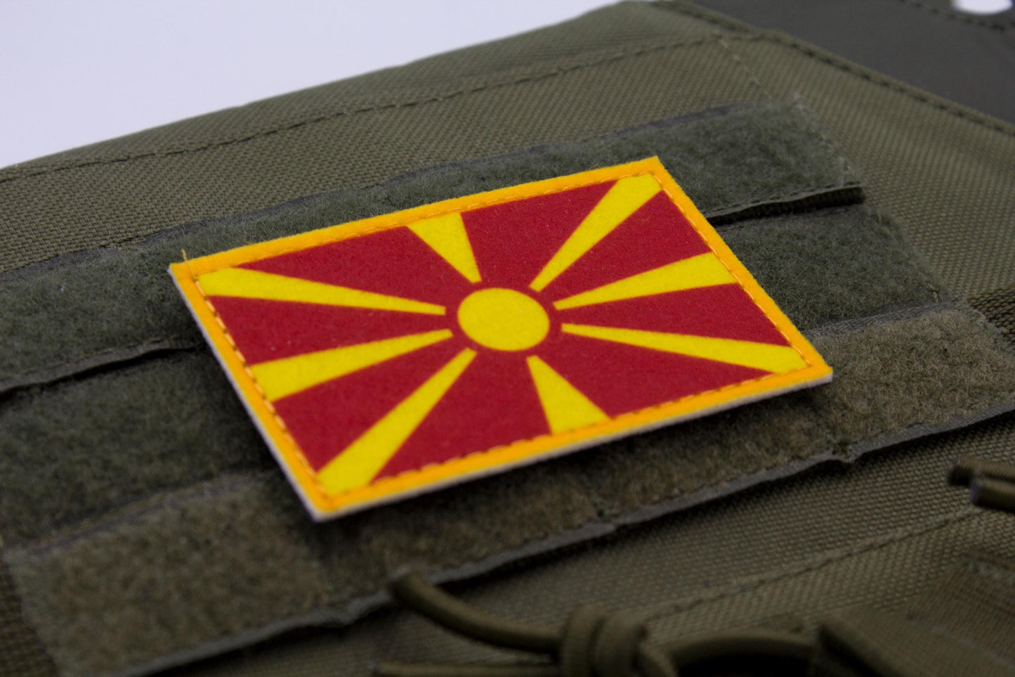 North Macedonia flag hook and loop patch знамето на Северна Македонија