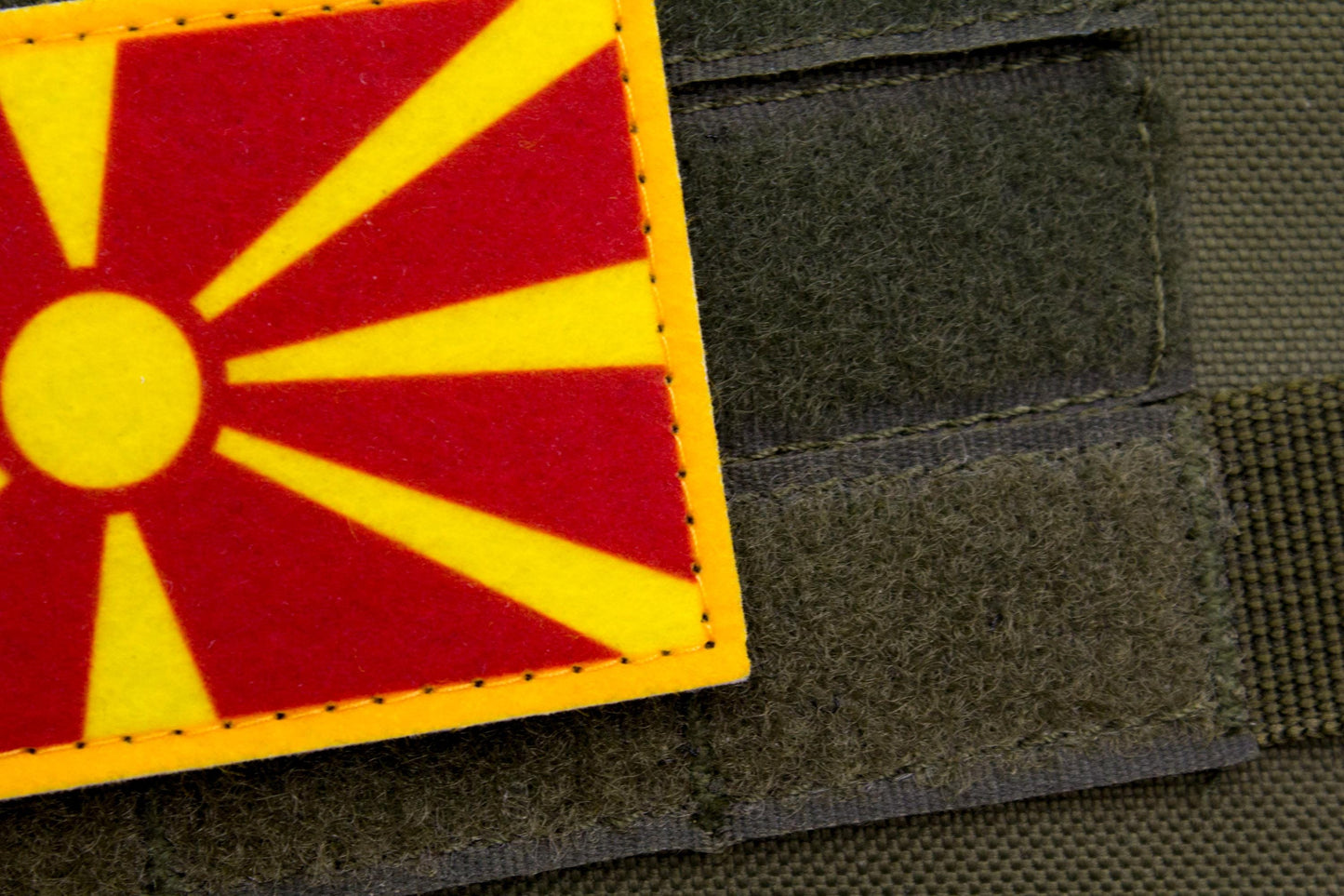 North Macedonia flag hook and loop patch знамето на Северна Македонија