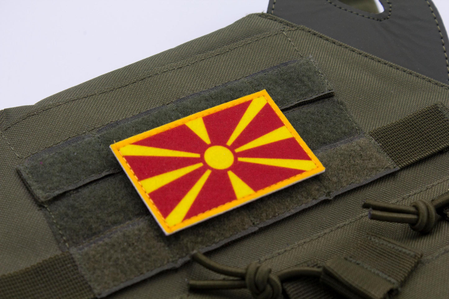 North Macedonia flag hook and loop patch знамето на Северна Македонија