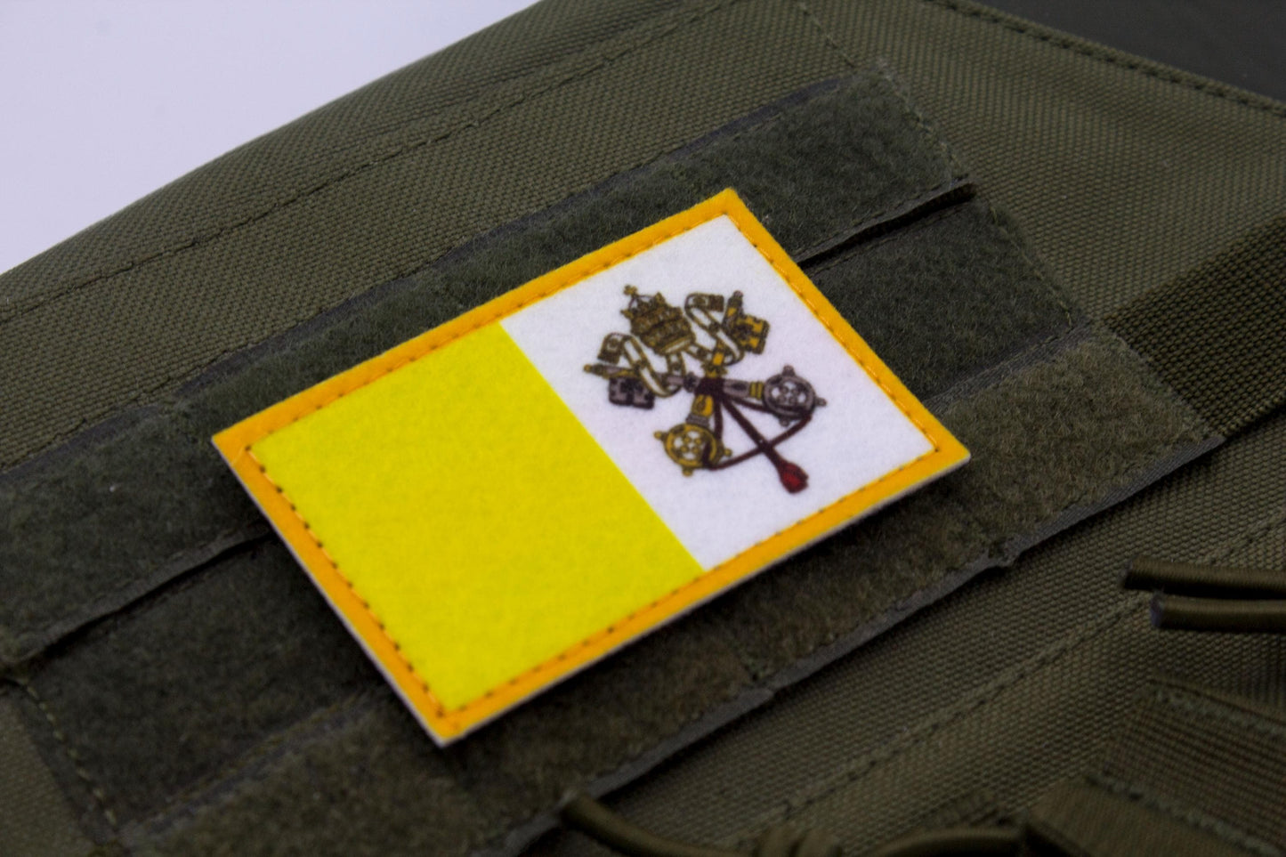 Vatican flag hook and loop patch catholic flag