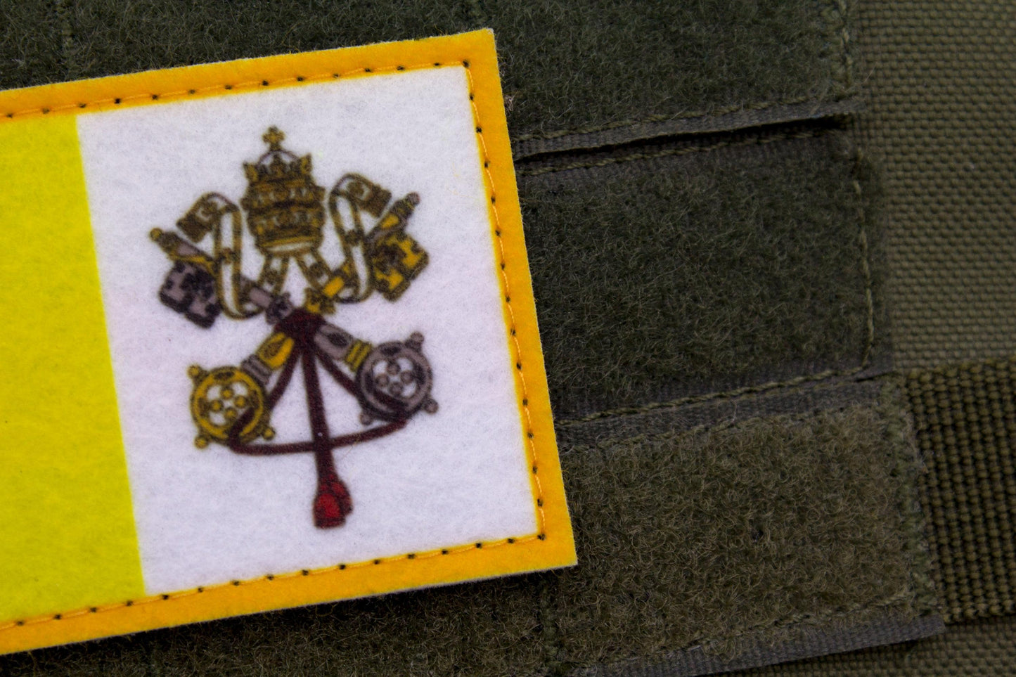 Vatican flag hook and loop patch catholic flag