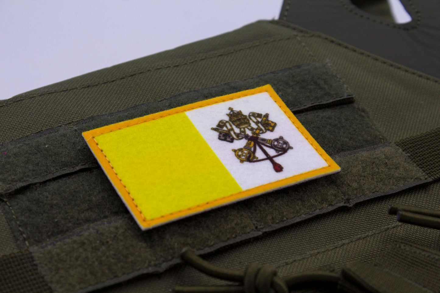 Vatican flag hook and loop patch catholic flag