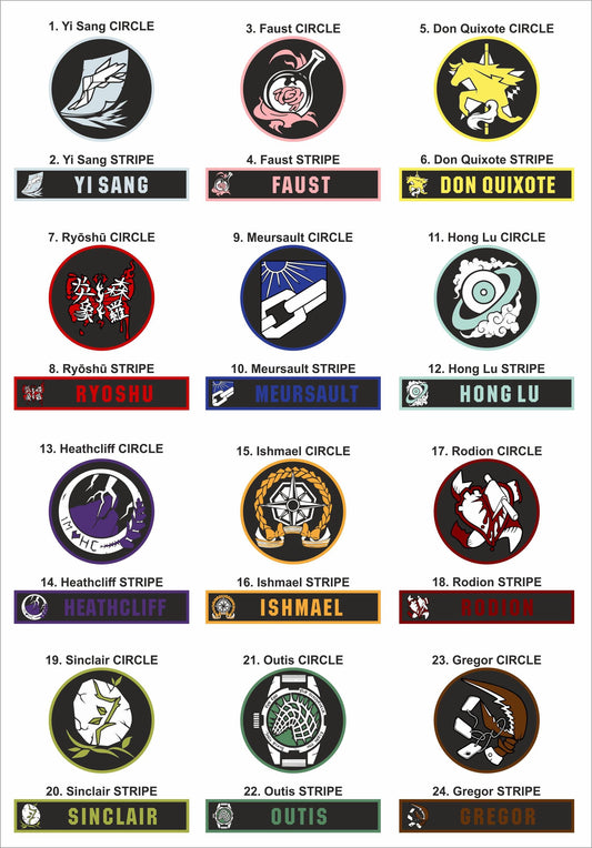 Limbus Company hook and loop patches