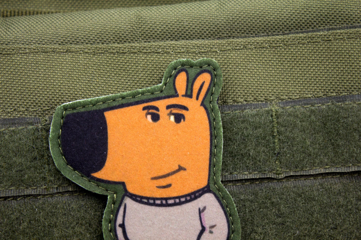 Chill Guy meme hook and loop morale patch