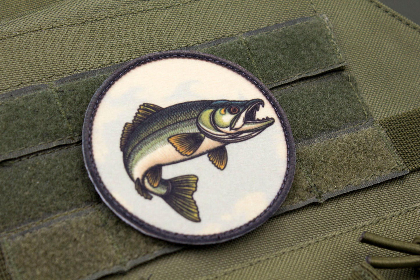 Fishing gift hook and loop morale patch