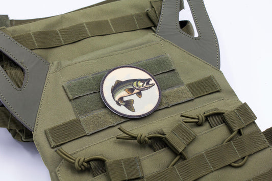 Fishing gift hook and loop morale patch