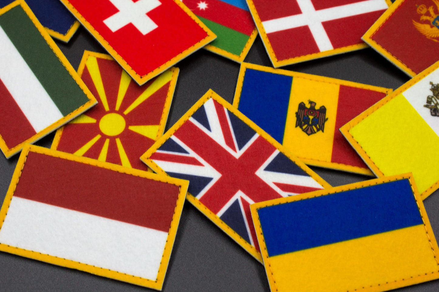 European countries flags hook and loop patches