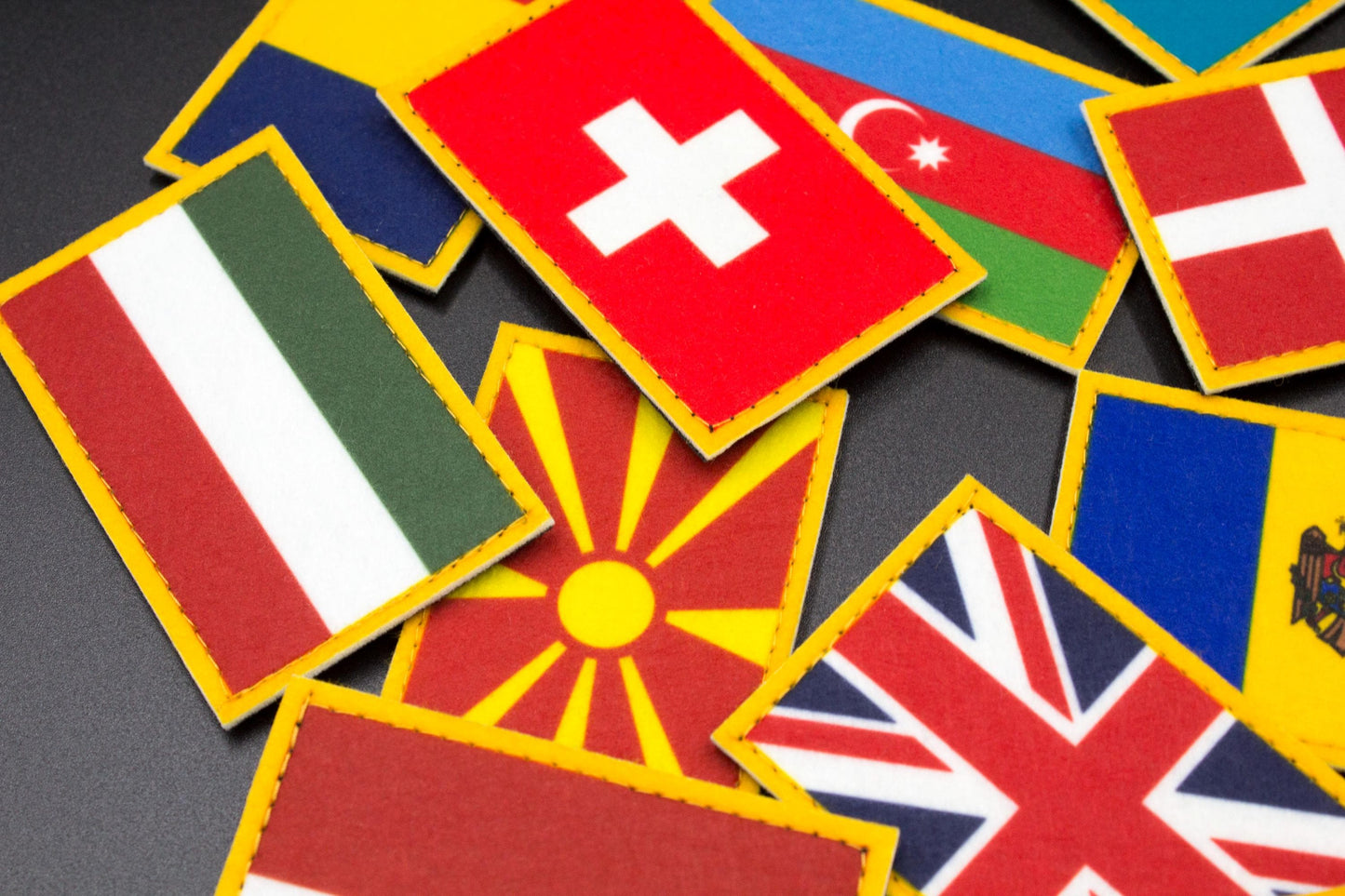European countries flags hook and loop patches