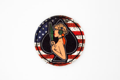 Queen of spades sexy girl military hook and loop patch