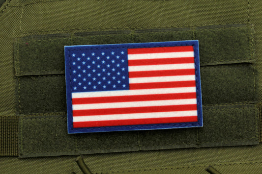 American flag patriotic hook and loop patch
