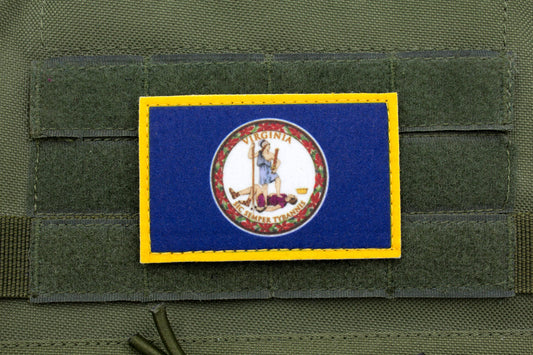 Virginia flag patriotic hook and loop patch