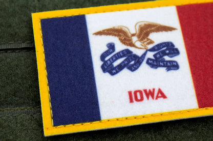 Iowa flag patriotic hook and loop patch