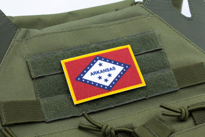 Arkansas flag patriotic hook and loop patch