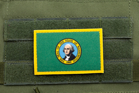 Washington state flag patriotic hook and loop patch