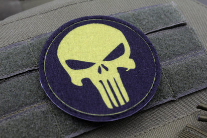 Green Skull hook and loop morale patch