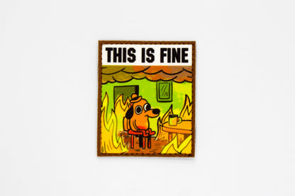 This is Fine Meme dog hook and loop morale patch