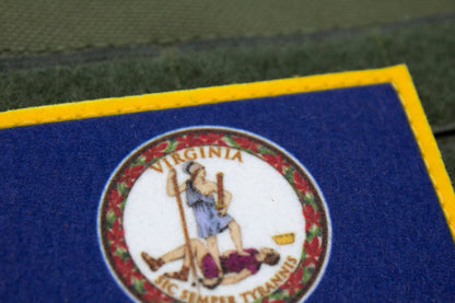 Virginia flag patriotic hook and loop patch