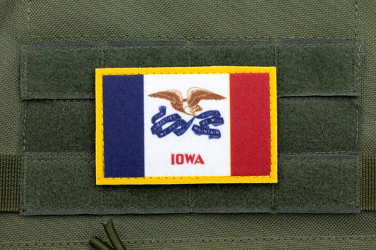 Iowa flag patriotic hook and loop patch